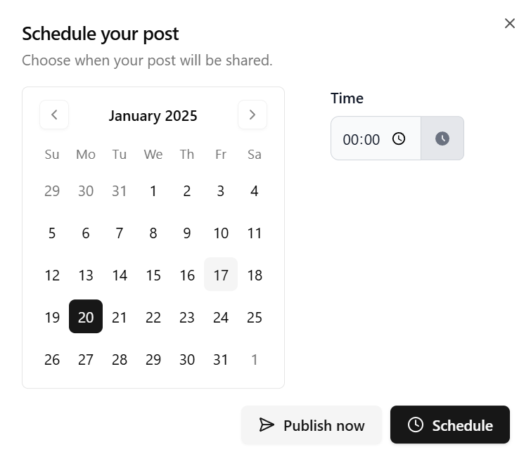 post scheduling screenshot